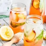 Refreshing Peach Basil Wine Spritzer Peach Lemonade Spritzer